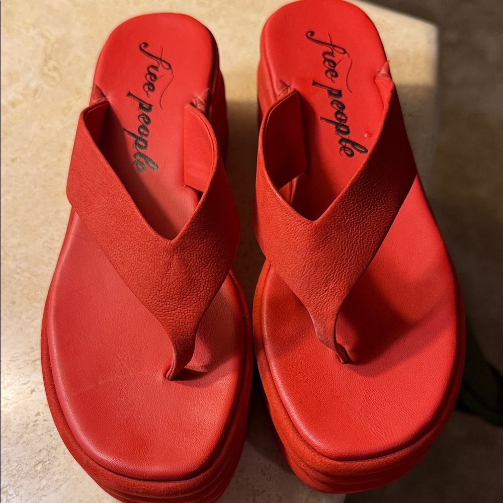 Free People Bold Red Sandals size 7